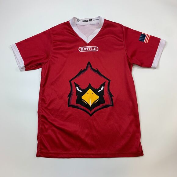 Arizona Cardinals Battle Jersey Shirt Mens S Small Red Active Short Sleeve NFL - Picture 2 of 8